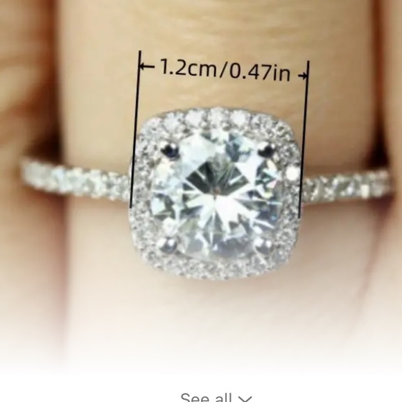 NWTS-Luxury Promise Ring - Silver Plated with Shining Zircon Inlay - Picture 7 of 10